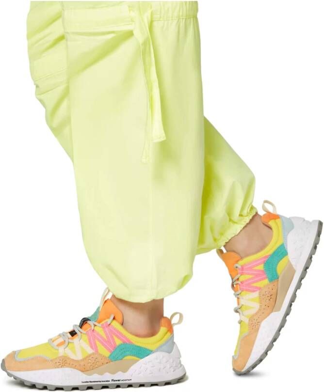 Flower Mountain Suede and technical fabric sneakers Washi Woman Yellow Dames