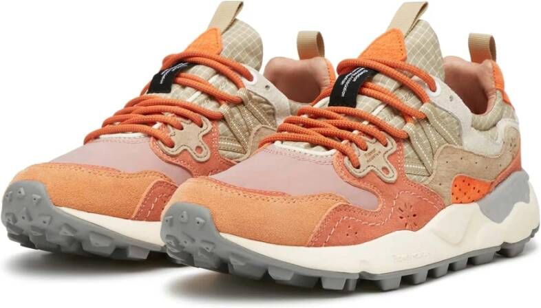Flower Mountain Suede and technical fabric sneakers Yamano 3 UNI Orange Unisex