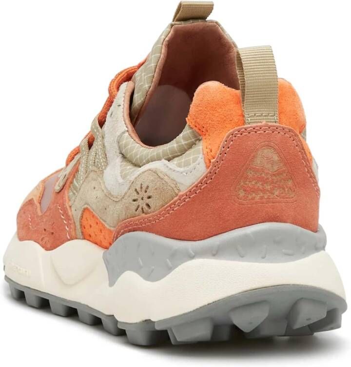 Flower Mountain Suede and technical fabric sneakers Yamano 3 UNI Orange Unisex