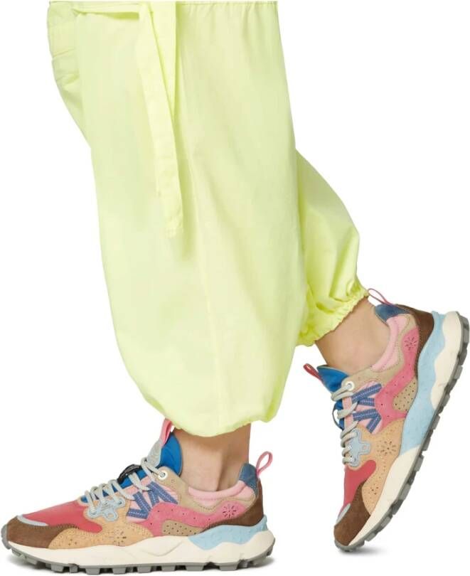 Flower Mountain Suede and technical fabric sneakers Yamano 3 Woman Pink Dames