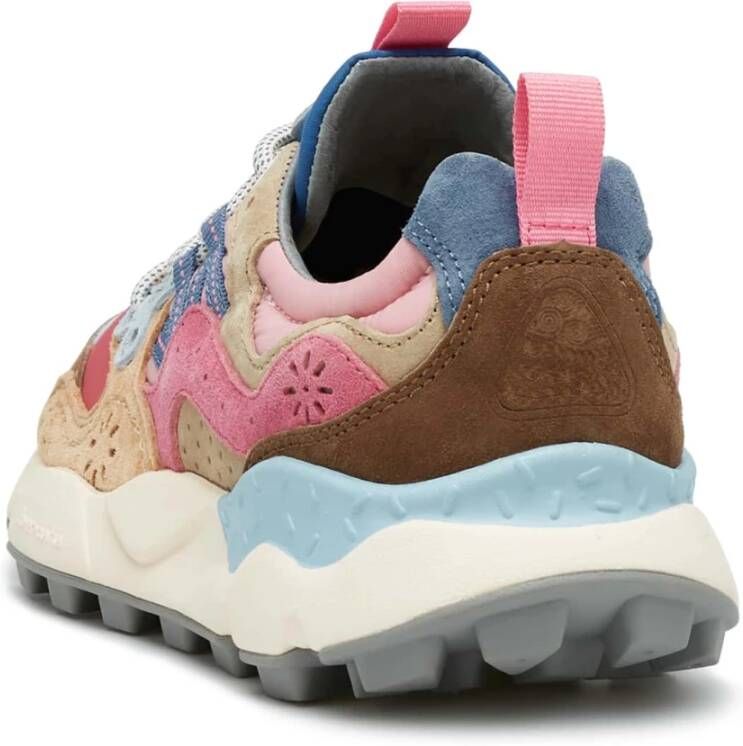 Flower Mountain Suede and technical fabric sneakers Yamano 3 Woman Pink Dames