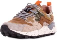 Flower Mountain Suède Logo Sneakers Rubberen Zool