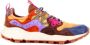 Flower Mountain Multicolor Suède Nylon Sneakers Lichtblauw Geel Bruin - Thumbnail 4