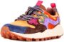 Flower Mountain Multicolor Suède Nylon Sneakers Lichtblauw Geel Bruin - Thumbnail 6
