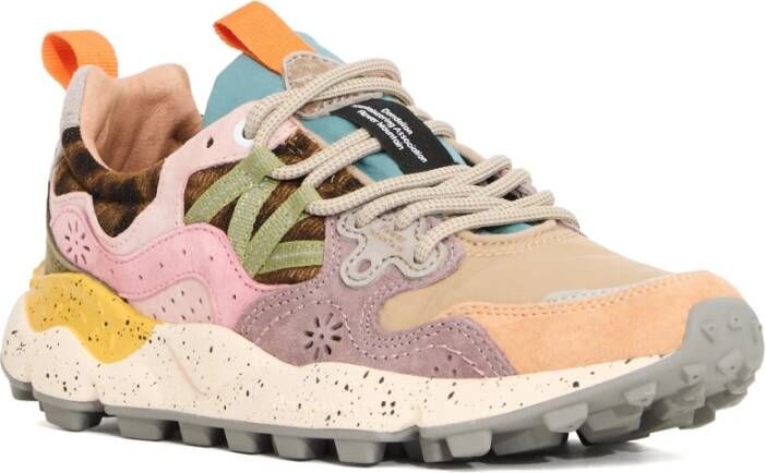 Flower Mountain Trekking Lace-Up Sneakers Mosterd Grijs