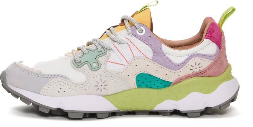 Flower Mountain Witte Sneakers Yamano Stijl Multicolor Dames
