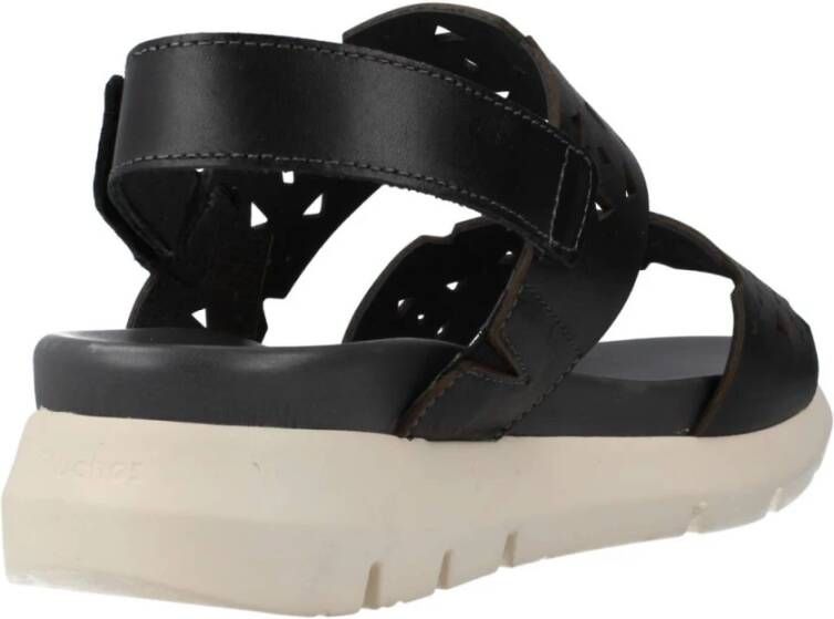 Fluchos Stijlvolle Platte Sandalen voor Vrouwen Black Dames