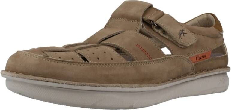 Fluchos Studded Flat Sandals Brown Heren