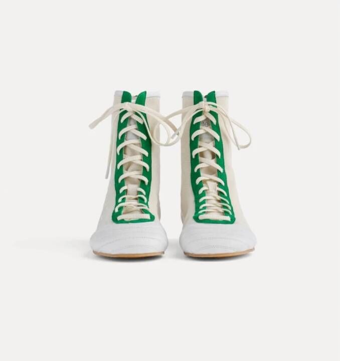 Forte Hoge boksinpsiratie sneakers in wit en groen