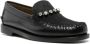 Forte Zwarte Leren Mocassins Kristaldecoratie Black Dames - Thumbnail 2