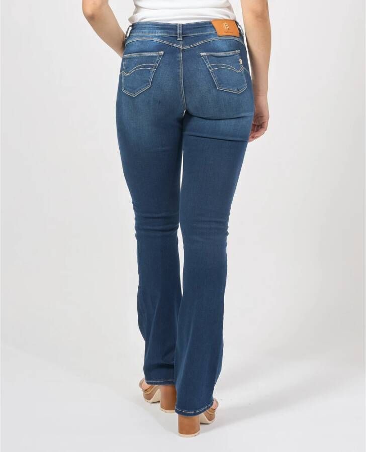 Fracomina Blauwe Bootcut Jeans met Push-Up Effect
