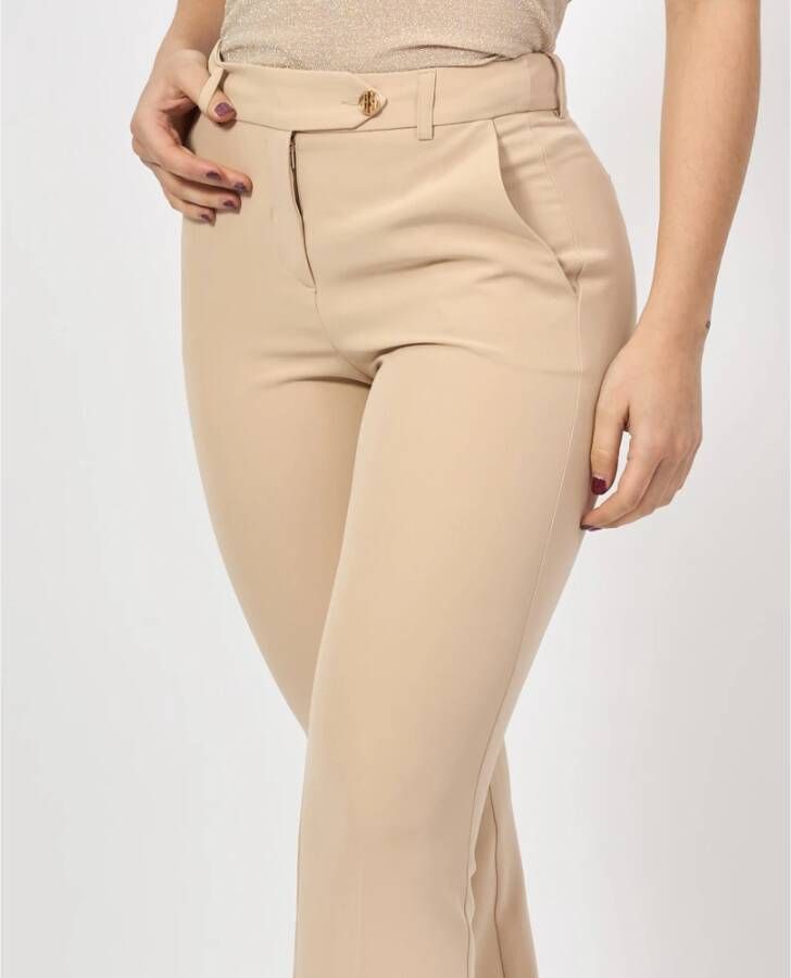Fracomina Bruine Bootcut Broek met Franse Zakken