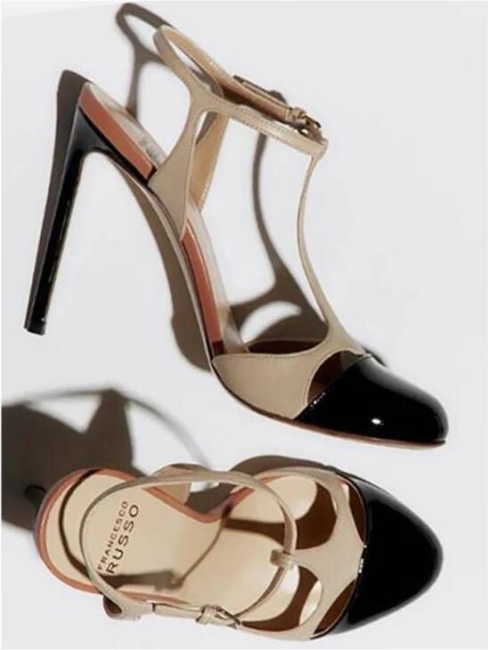 Francesco Russo Bicolor T-band Leren Pumps