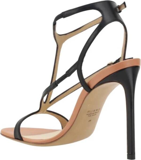 Francesco Russo Elegante Leren Sandalen met Stilettohak