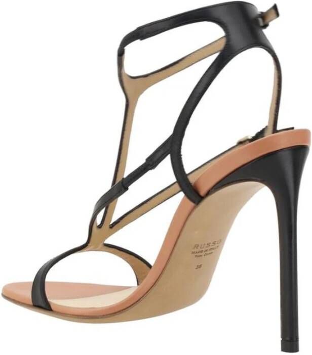 Francesco Russo Elegante Leren Stiletto Hak Sandalen