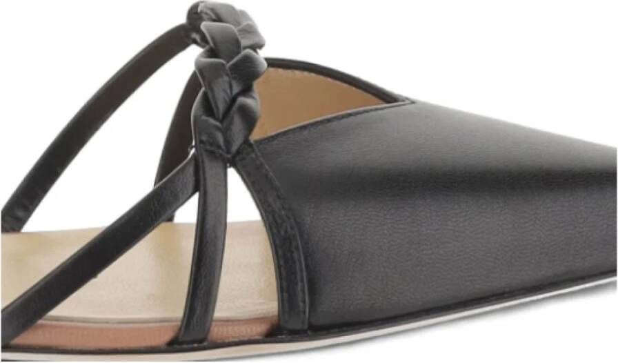 Francesco Russo Italiaanse Leren Sandalen Zwart Enkelband