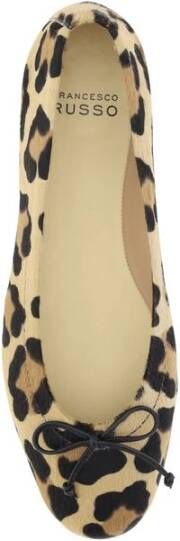 Francesco Russo Luipaardprint Ballerina met Strik