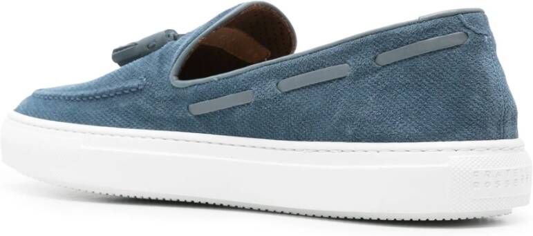 Fratelli Rossetti Suede Tassel Loafers Blue Heren
