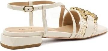 Frau Beige Goud Bouclè Sandaal Beige Dames