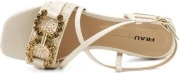 Frau Beige Goud Bouclè Sandaal Beige Dames