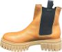 Frau Leren enkellaarzen rubberen zool instapper Brown Dames - Thumbnail 2