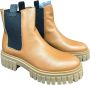 Frau Leren enkellaarzen rubberen zool instapper Brown Dames - Thumbnail 3