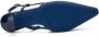 Frau Marineblauwe Raffia Slingback Sandalen - Thumbnail 2