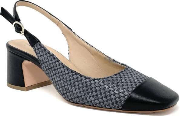 Frau Rafia en leren slingback Multicolor Dames