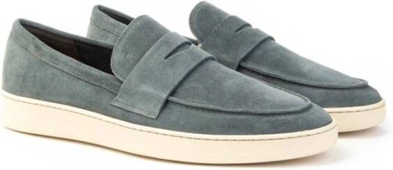 Frau Suède Mocassin Schoen Kwaliteitsleer Comfortabel Blue Heren