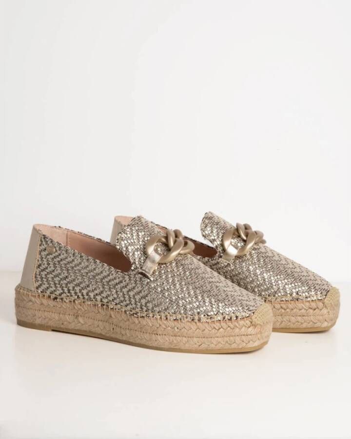 Fred de la Bretoniere June-Li Geweven Espadrilles Beige Dames