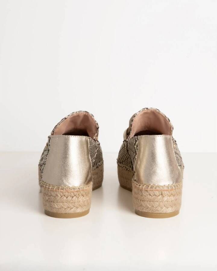 Fred de la Bretoniere June-Li Geweven Espadrilles Beige Dames