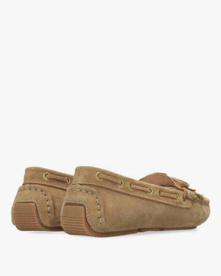 Fred de la Bretoniere Suede Moccasin Loafers Brown Dames