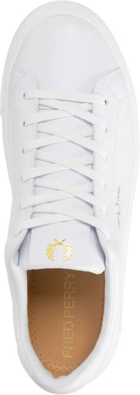 Fred Perry Leren Vetersluiting Sneakers Wit Heren