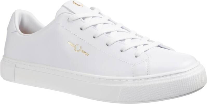 Fred Perry Leren Vetersluiting Sneakers Wit Heren