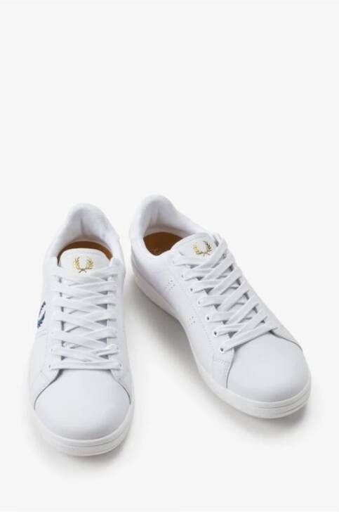 Fred Perry Badstof Sneakers met Laurier Detail White Heren