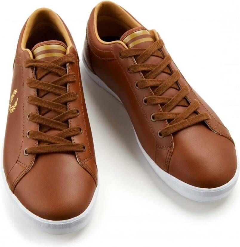 Fred Perry Baseline Leren Sneakers Brown Heren