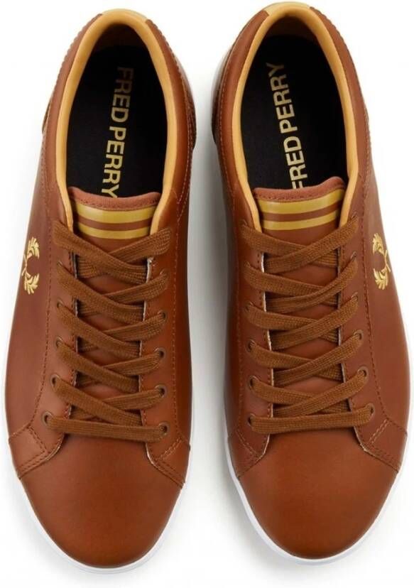 Fred Perry Baseline Leren Sneakers Brown Heren