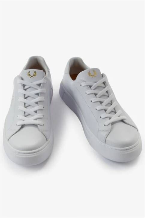 Fred Perry Essentiële leren tennisschoen Wit Heren