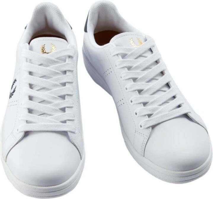 Fred Perry Leren herensneakers met rubberen zool White Heren