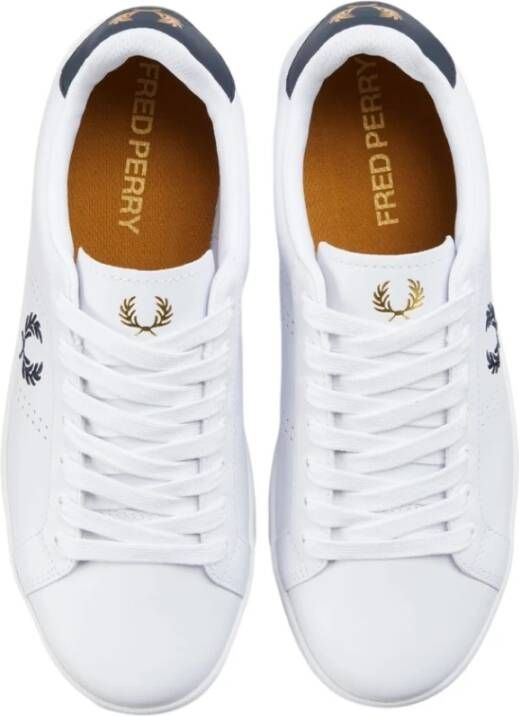 Fred Perry Leren herensneakers met rubberen zool White Heren