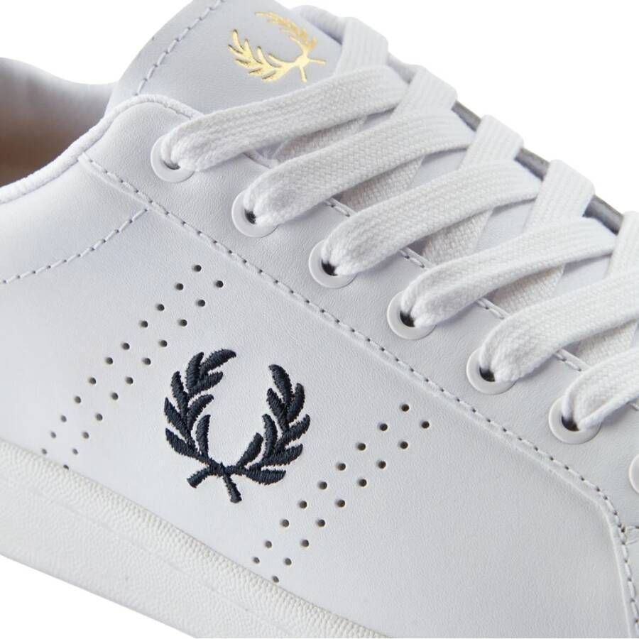 Fred Perry Leren herensneakers met rubberen zool White Heren