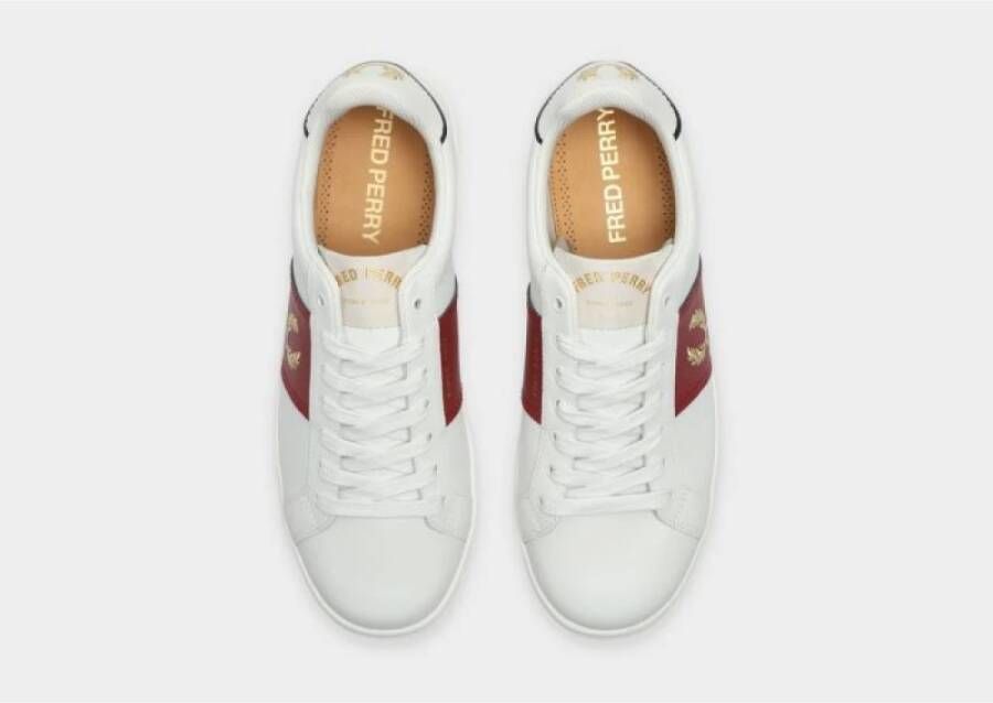Fred Perry Leren Sneakers met Zijpanelen van Porselein