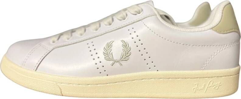 Fred Perry Leren Sneakers Stijlvol Model Wit Heren