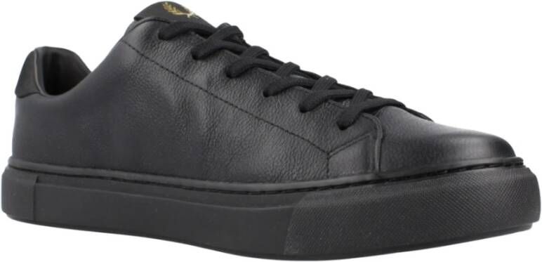 Fred Perry Premium Leren Sneakers voor Mannen Black Heren