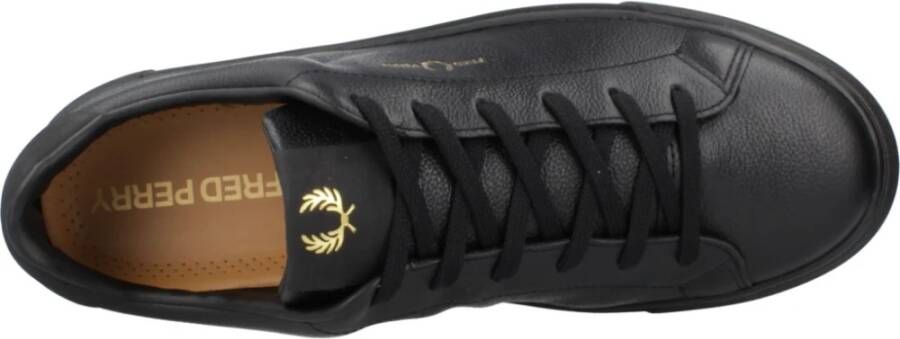 Fred Perry Premium Leren Sneakers voor Mannen Black Heren