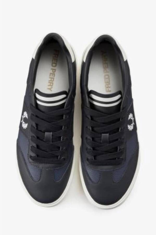 Fred Perry Stijlvolle Leren Sneakers Blauw Heren