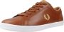 Fred Perry Tan Leren Vulcanised Trainers Brown Unisex - Thumbnail 11