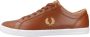 Fred Perry Tan Leren Vulcanised Trainers Brown Unisex - Thumbnail 12