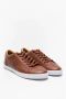Fred Perry Tan Leren Vulcanised Trainers Brown Unisex - Thumbnail 7
