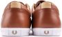 Fred Perry Tan Leren Vulcanised Trainers Brown Unisex - Thumbnail 4